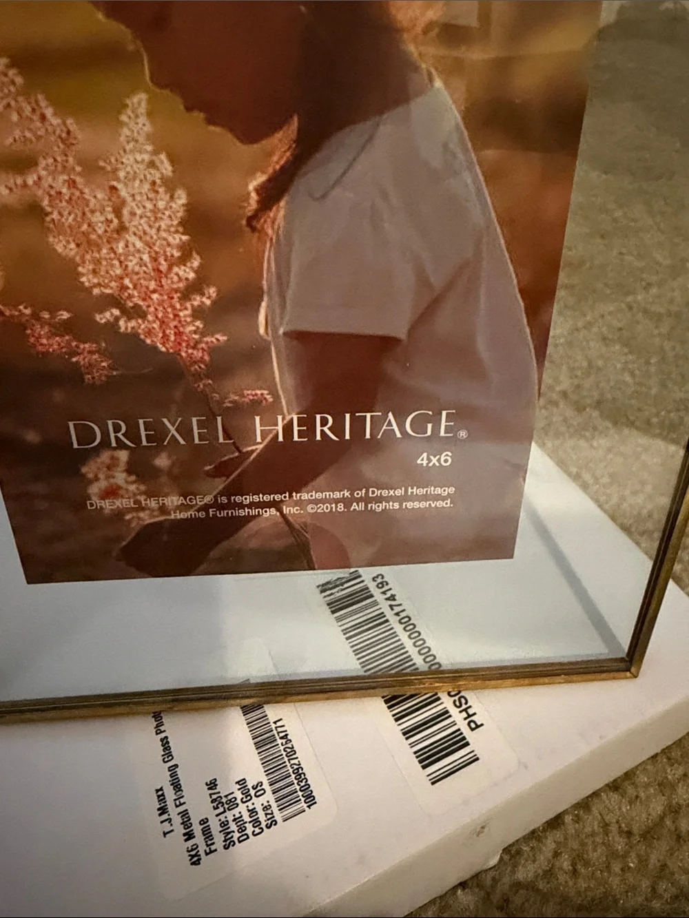 Heritage Gold Glass Picture Frame with Clear Panels